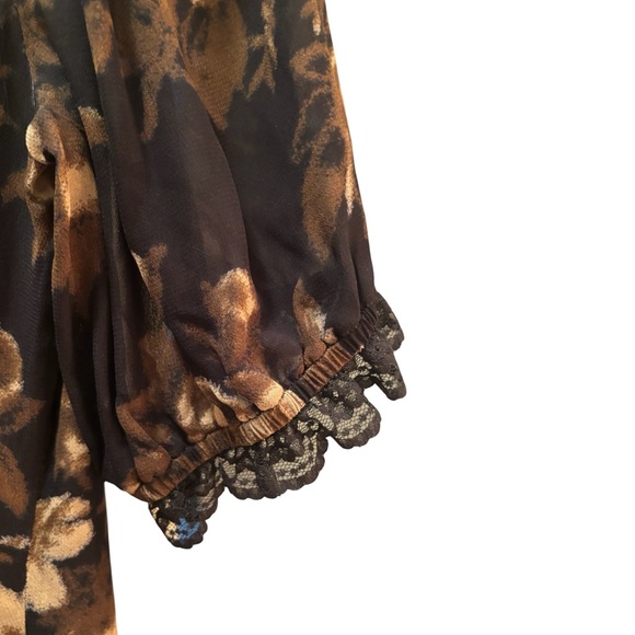 🐦‍⬛Reformation Eva Backless Dropwaist Floral & Lace Midi Dress, Size 6 - Picture 11 of 12